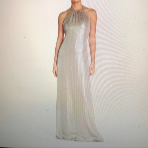 NOUVELLE AMSALE Ethereal Dress Sz S  elegant special occasions rose gold halter - Picture 1 of 7